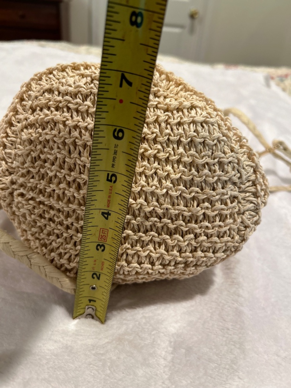 Woven Straw Raffia Cutout Handle Crossbody Beach Handbag Universal Thread - Picture 5 of 10
